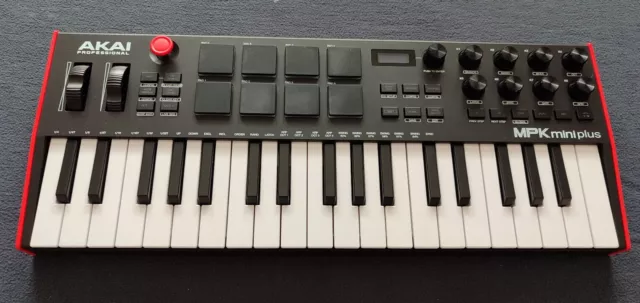 Midi Keyboard - AKAI Professional MPK Mini Plus - 37 Tasten USB Controller, rot