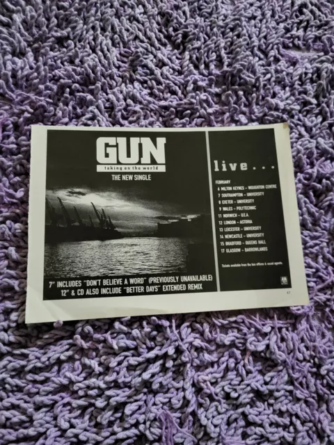 Tpgm61 Advert 5X8 Gun : 'Taking On The World' Single & Live Dates