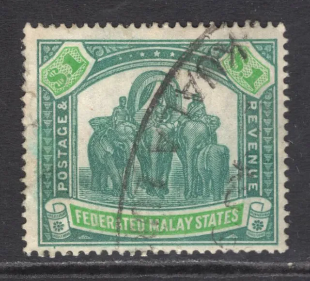 M14873 Malaysia-Federated Malay States 1926 SG76 - $1 pale green & green