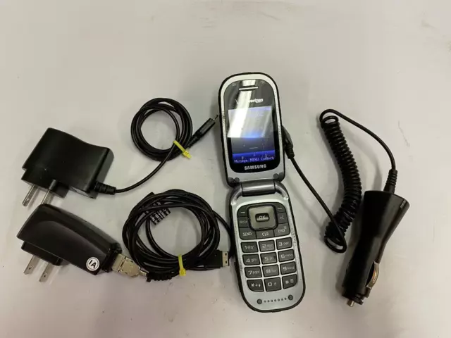 Samsung Convoy DARK GRAY Verizon Flip Phone Military Grade SCH-U640 With Cords