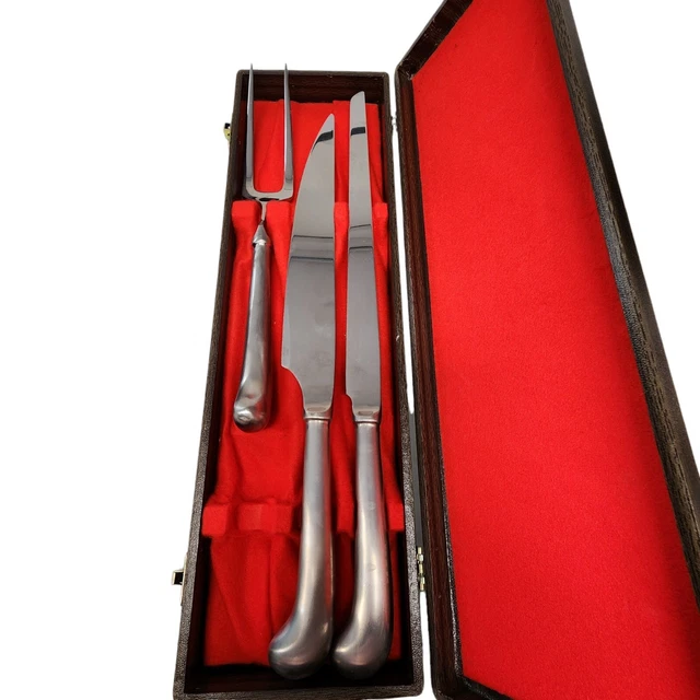 VINTAGE EKCO ETERNA 3 Piece Stainless Steel CARVING Set JAPAN Pistol