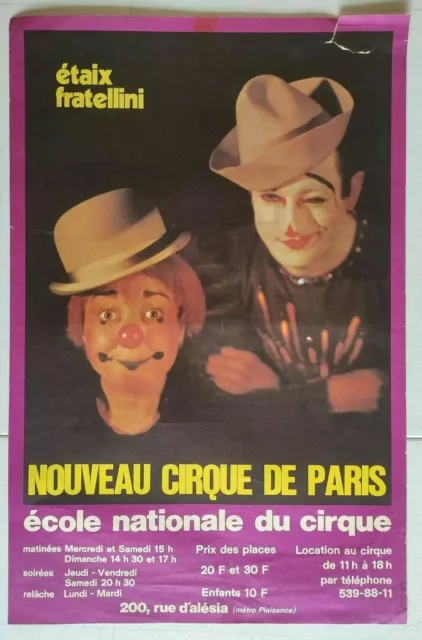 Affiche Cirque - ETAIX FRATELLINI - nouveau cirque de Paris -