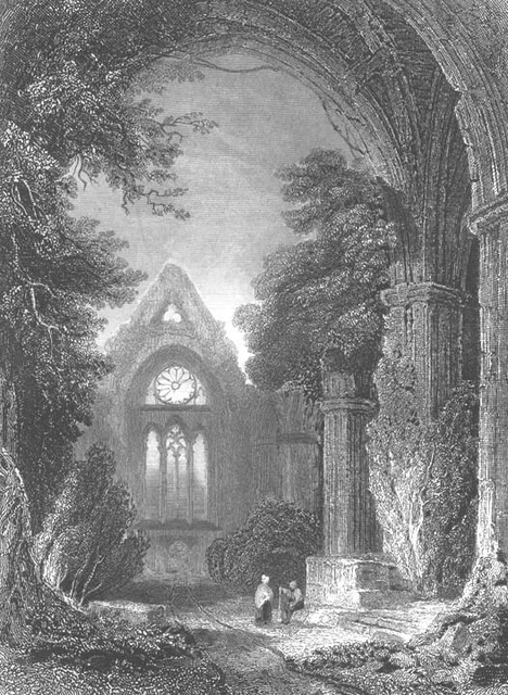 Scotland DUMFRIES SWEETHEART ABBEY of Dulce Cor Ruins ~ 1836 Art Print Engraving