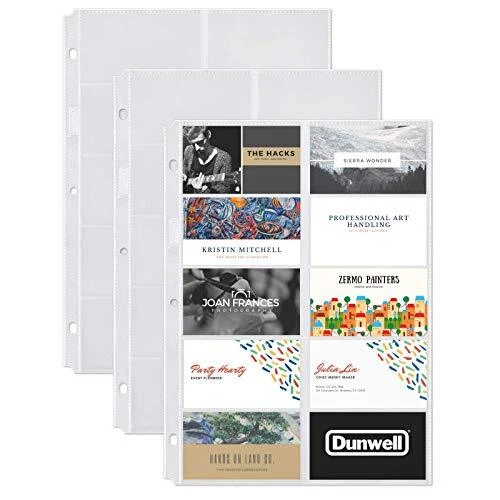 Business Card Holder Binder Pages Clear Sleeves Refill Organizer Book 10 pages