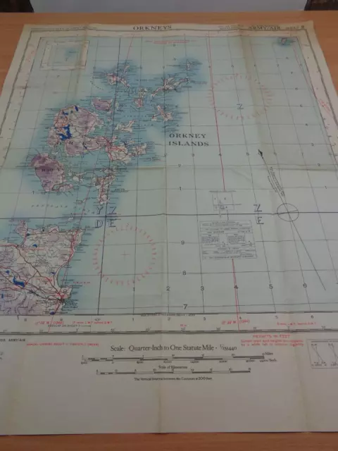 WW2 RAF / ARMY map of NORTHERN SCOTLAND entitled "ORKNEYS"