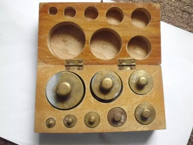 Messinggewichte für Waage Feinwaage Kaufmanngewichte Krämergewichte VINTAGE