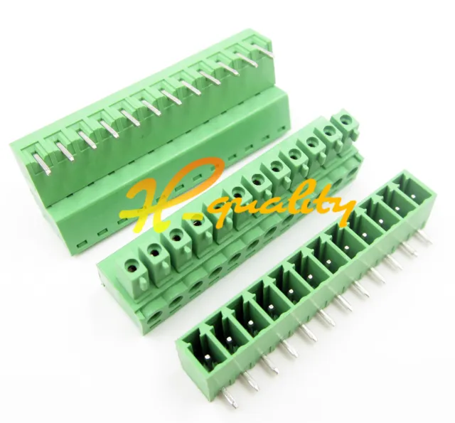 3.81mm Angle 12 pin Screw Terminal Block Connector Green Pluggable Type