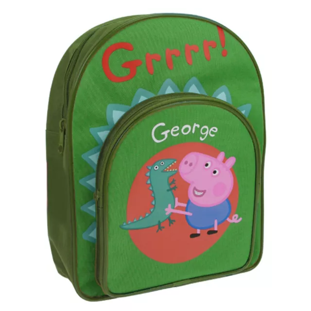 Peppa Pig George & Dinosaur Front Pocket Backpack School Bag Rucksack