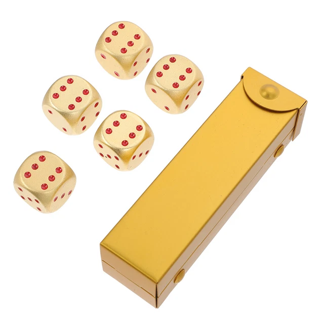 Juego de metal Dados Dados Almacenamiento Contenedor Número Dados Cosplay Juego Regalo