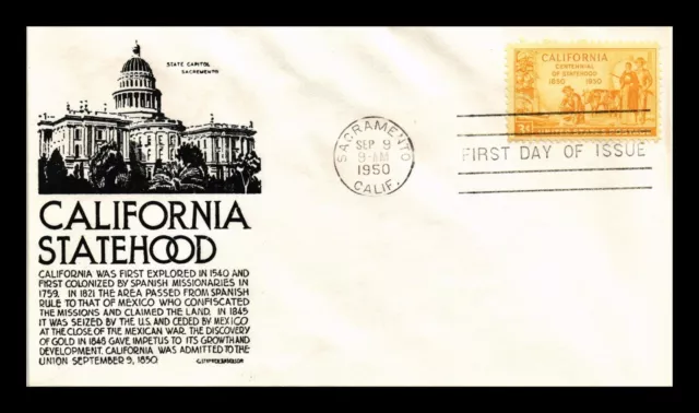 Us Cover California Statehood Centennial Fdc Scott 997 Anderson Cachet