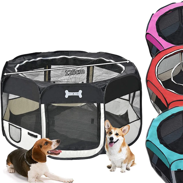 Produktbild von MaxxPet Welpenauslauf - Laufstall Hund - Welpenlaufstall Hundegitter Wohnung - Faltbarer Außen Laufstall - Verstellbares Außengehege - 12 Paneele - 100x60 Cm