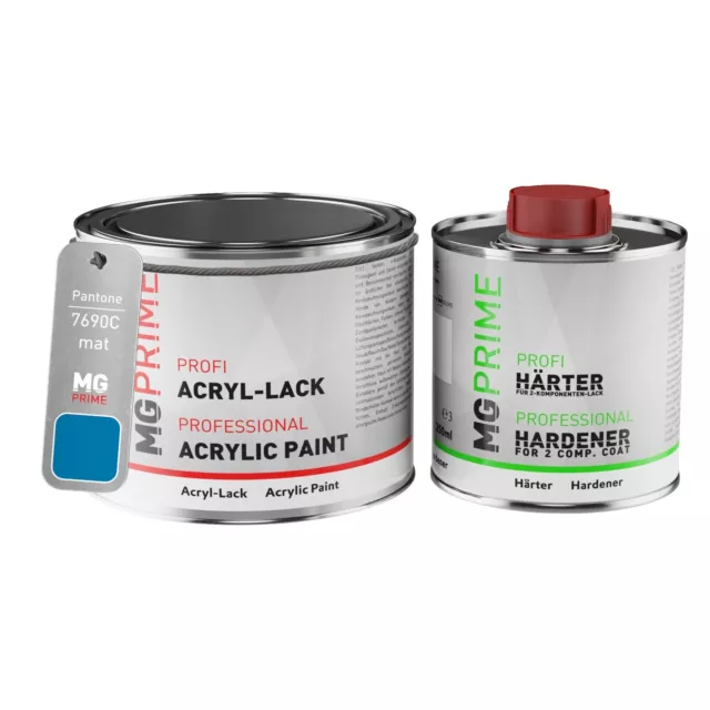 Pantone 7690C Blue Peinture acrylique mate Pot de 0,75 litre, durcisseur inclus