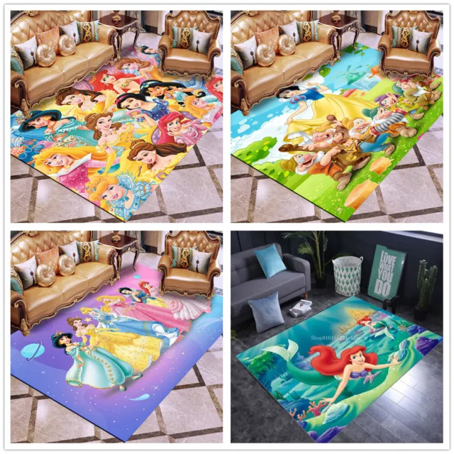 Kinder 3D Disney Prinzessin Anti-Rutsch Fußmatten Mädchen Schlafzimmer Teppich