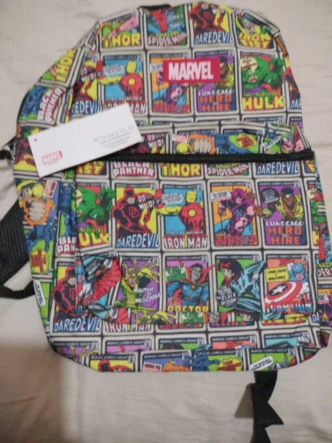 Marvel Comics Avengers Large Backpack School Travel Bag NWT