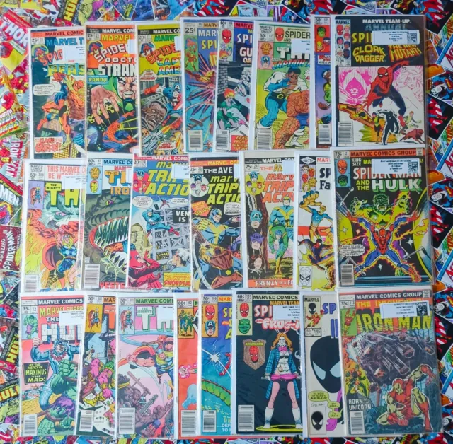 Huge Vintage Comic Book Lot Marvel Comics Team-up Triple Action Iron Man Hulk