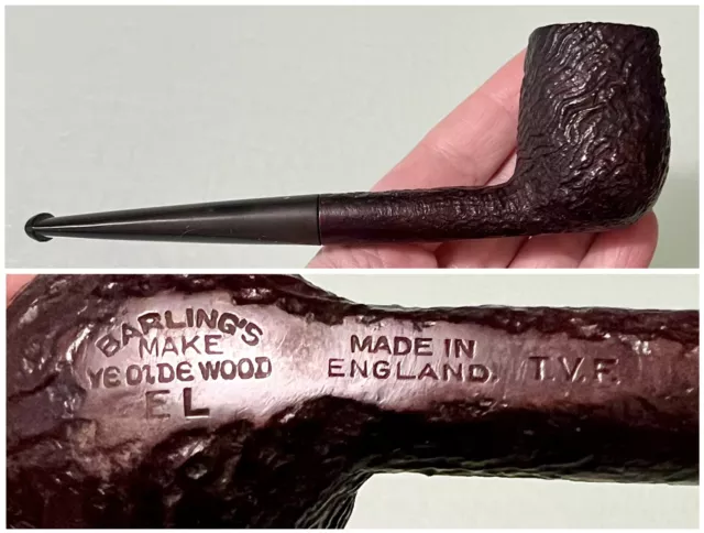 Vintage Estate BARLING’s MAKE Ye Olde Wood EL Made in England TVF Smoking Pipe