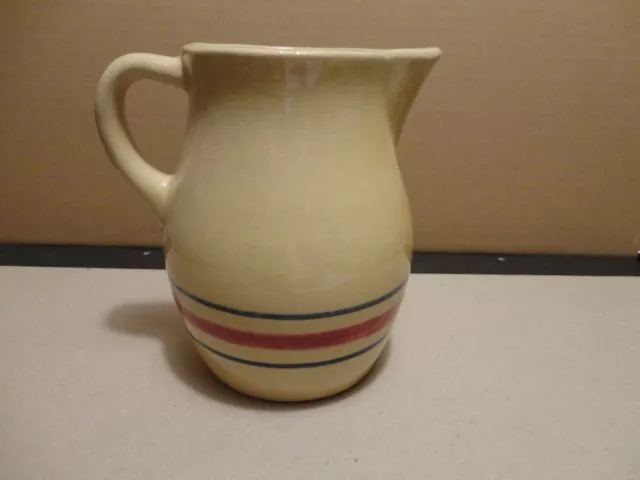 Robinson Ransbottom Pottery RRP Roseville, Ohio Banded Pitcher 6" Tall