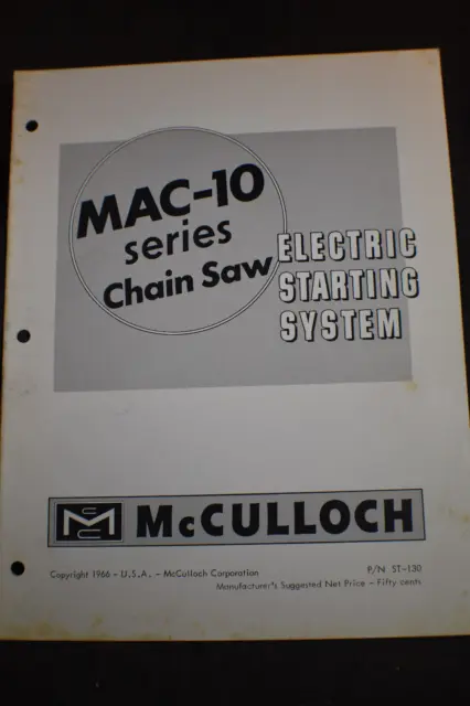 Sierras de cadena serie Mac-10 1966 sistemas de arranque eléctricos *original*
