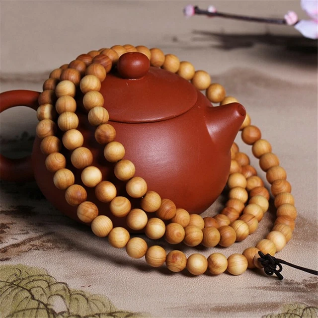 8mm 108 sandalwood Buddha bead bracelet Meditation Lucky Bead pray Wrist Bless