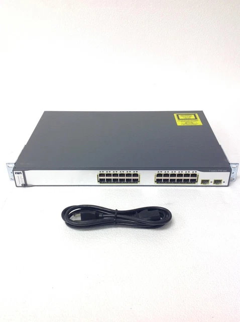 CISCO Catalyst 3750 WS-C3750-24TS-S V05 24 Ports Rackmount Network Switch WORKS