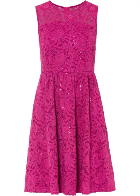 Spitzen-Kleid mit Tellerrock Gr 38 Magnolienpink Damen Mini Etuikleid Dress Neu*