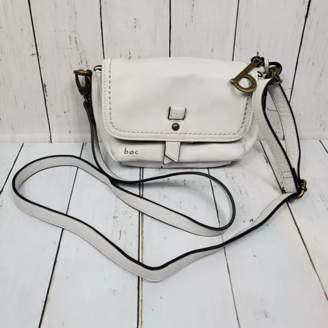 BOC Born Concept Small Foldover Crossbody Bag w Charm White Cream Adjustable