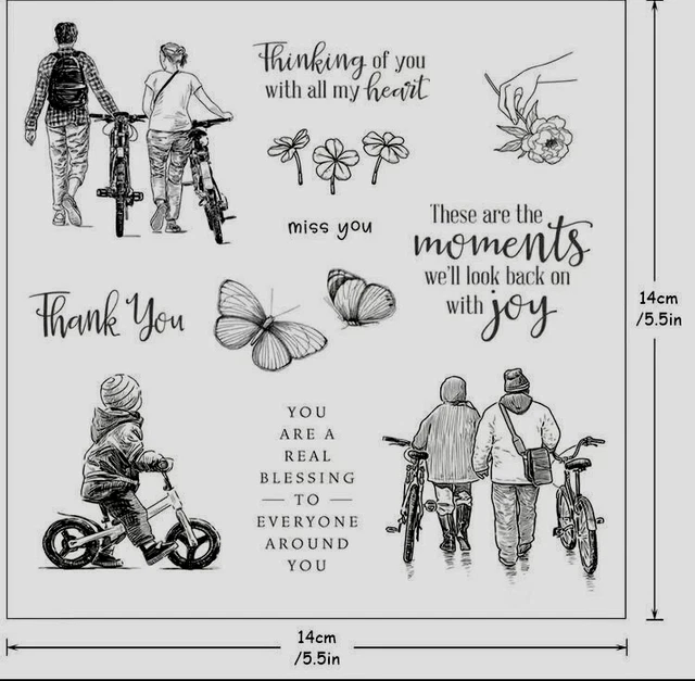 Family Sentiment Mama & Papa klare Gummistempel Siegel Silikon Karten Stempel