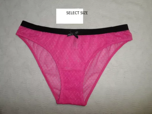 VICTORIA'S SECRET PINK Crushed Velvet Black Bikini Panty S M L XL XXL 2XL  NWT VS