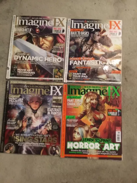 8 x IMAGINE FX magazine + DVDs bundle collection..serious years  See Photos