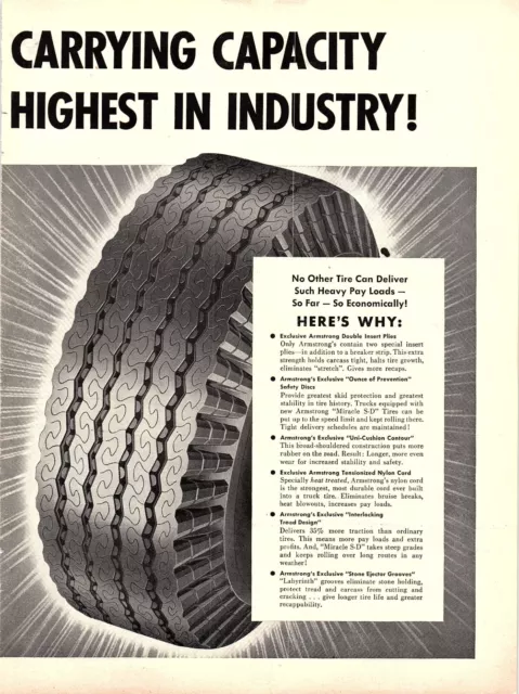 1955 Print ad Armstrong Rhino Flex Truck Tires 2 page/Inco Nickle