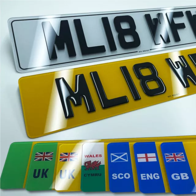 Car Registration Number Plates - STANDARD/3D GEL/4D/4D GEL - FRONT/REAR/PAIR