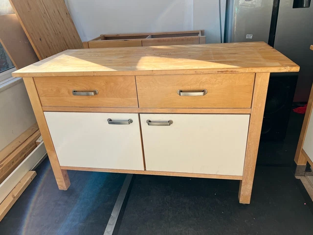 IKEA VARDE FREESTANDING KITCHEN Double Drawer Unit in White Beech ...