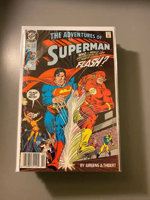 The Adventures of Superman #463 DC Comic (1990) Superman Vs. Flash Race