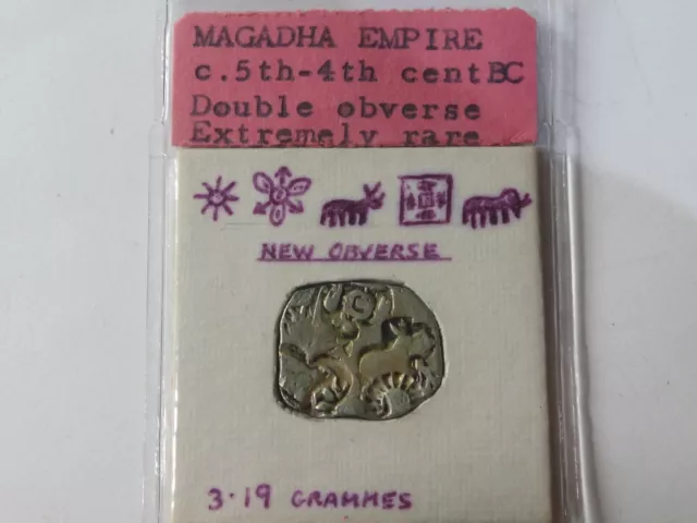 Genuine ancient Indian silver coin, very rare,  5th cent BC Maghada Empire - K