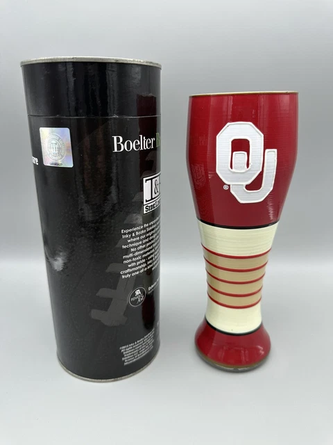 Oklahoma Sooners NCAA Hand Painted 23oz Artisan Glassware Boelter Brands Oklahoma Sooners NCAA Hand Painted 23oz Artisan Glassware Boelter Brands