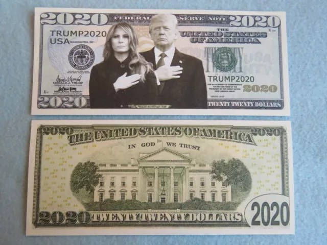 20 Factures : Donald & Melania Trump 2020 Président ~ Un Million Dollars