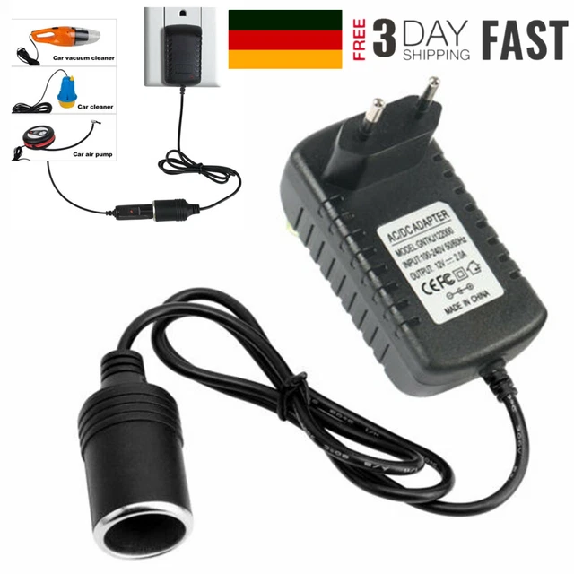 Strom Adapter Spannungswandler 220/230V a. 12V Steckdose auf Zigarettenanzünder