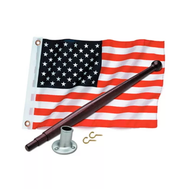 SeaChoice Marine/Boat/RV American US 12"x18" Flag Pole,Mount & Bracket Kit New!