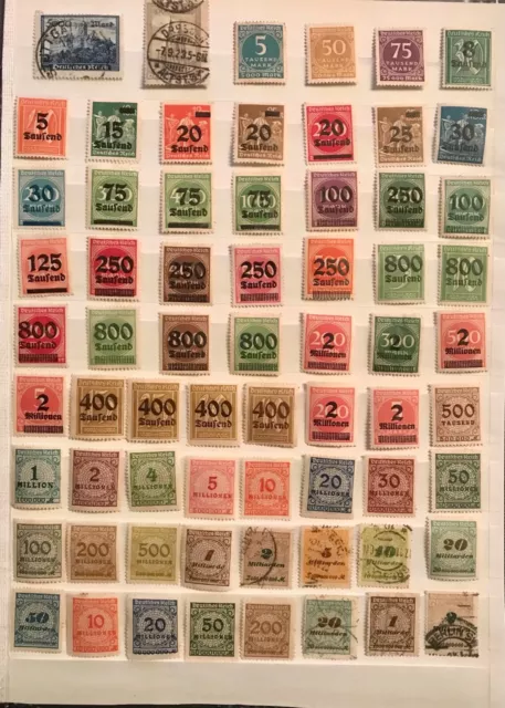 66 timbres Allemand Deutsches  Reich 1923