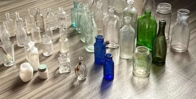 Vintage Glass PINEX Medicine Bottle 6"