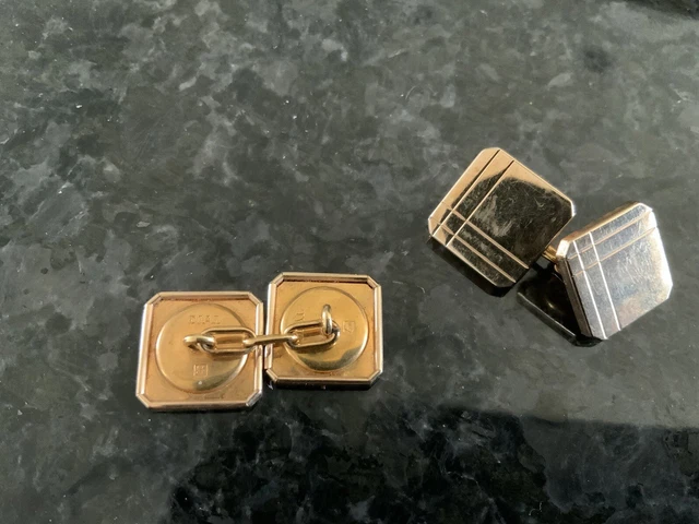 Paire De Boutons De Manchette Vintage DIAL En Plaque Or - Parfait État - Occasion