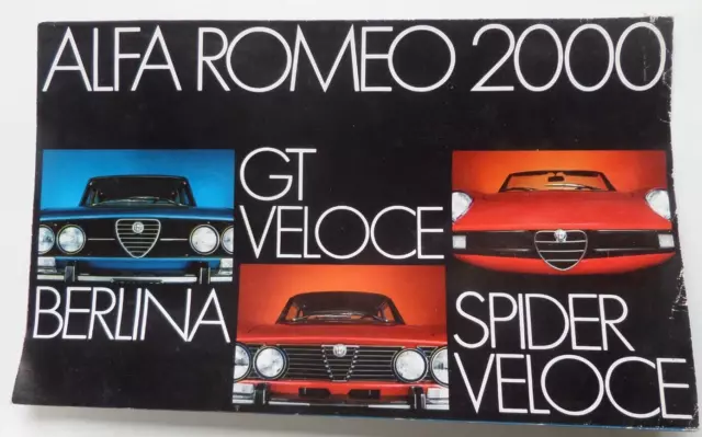 Alfa Romeo 2000 Berlina GT Veloce Spider Veloce UK Sales Brochure 1973  Rare