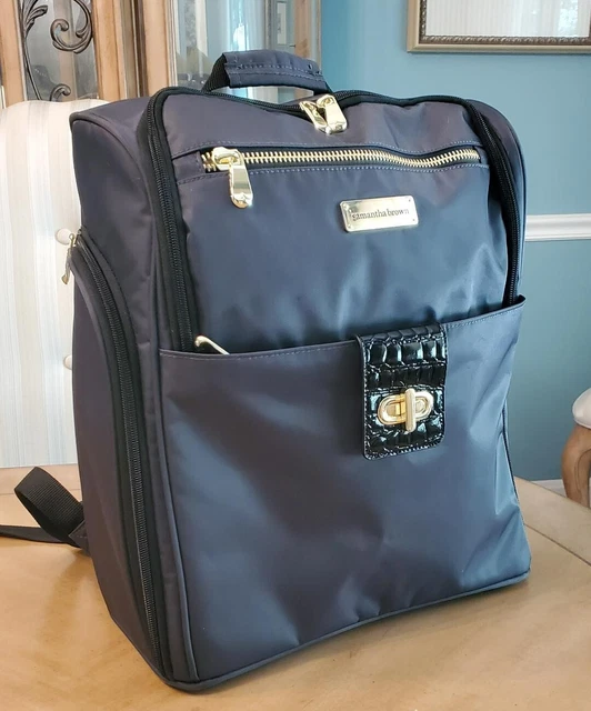 SAMANTHA BROWN Backpack Croco details. Charcoal smokey gray - Hard to Find