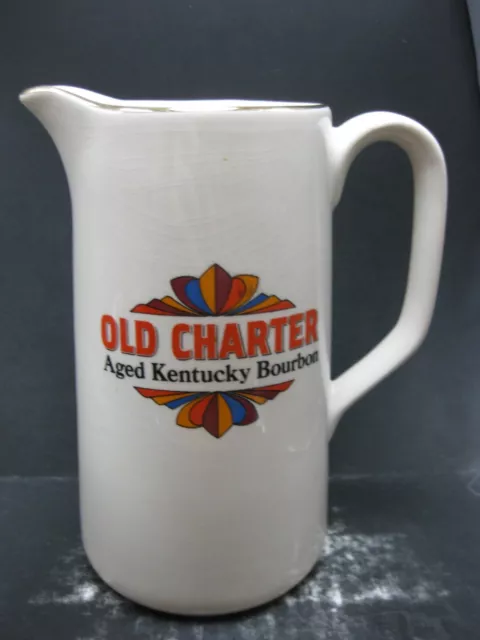 Vintage OLD CHARTER Aged Kentucky Bourbon Advertising Pitcher Wade England