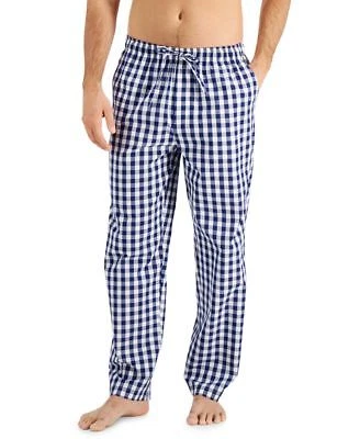 Club Room Mens Clark Gingham Pajama Pan Blue XL NAVY Size XLARGE S/S