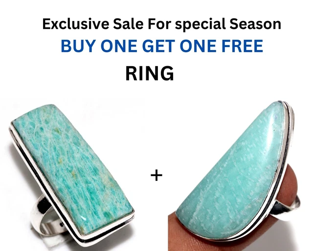 Amazonite Amazonite Fresh Stock Deals Ring Combo Set Size 7.5 JW