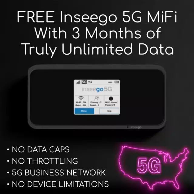 T-Mobile Inseego 5G Mifi With 3 Months Of Truly Unlimited 4G/5G Hotspot Data