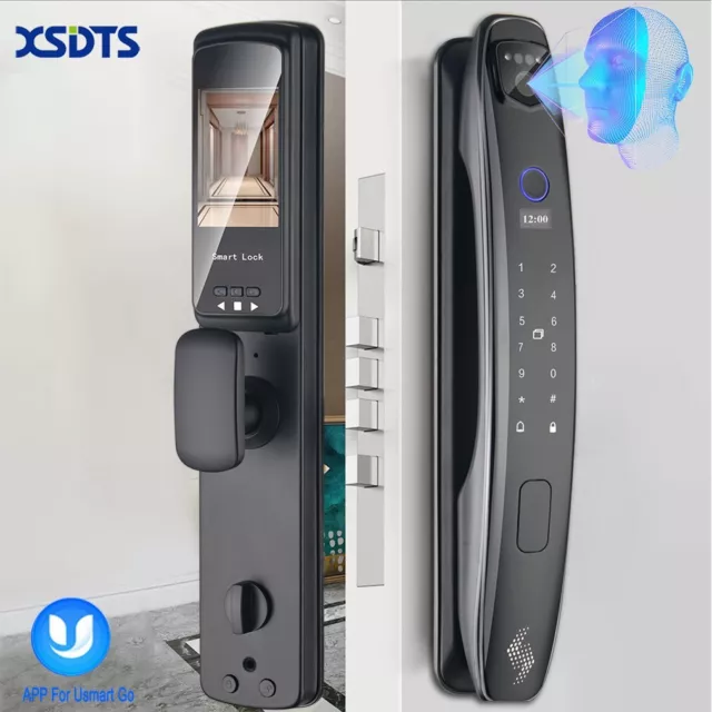 New 3D Face Smart Door Security Lock Camera with Fingerprint Password Keypad CN