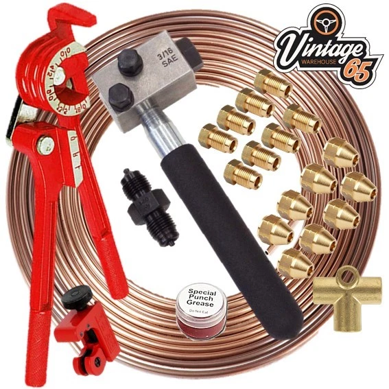 BRAKE PIPE LINE Repair Flaring Kit For Land Rover Series 3/8" Brass