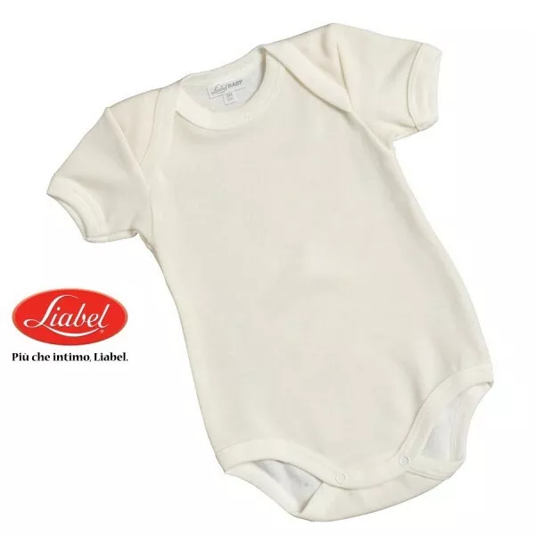 Body mezza manica corta da neonato in lana e cotone Liabel 05321B407 bambino